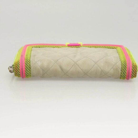 CHANEL Long Wallet Nylon Yellow CC Auth - Picture 4 of 14